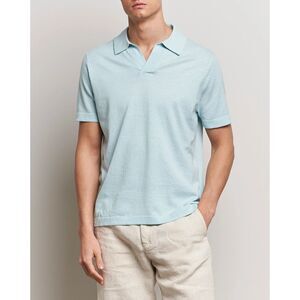 NN07 Polo Shirt Mens Medium Blue Pullover Linen Cotton Blend RYAN $165